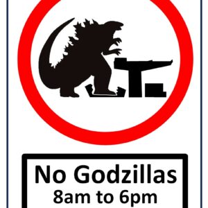 No Godzillas Glasgow Street Sign (A4 PVC)