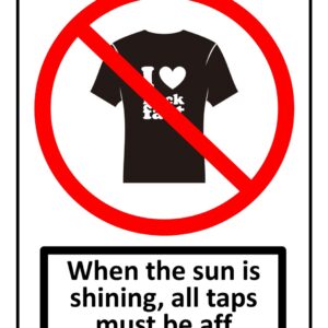 Taps Aff Road Sign Sticker (7cm by 10cm)