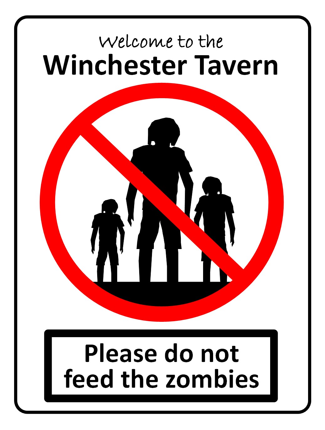 Welcome To The Winchester Tavern Sign Print (Mounted Size 10 Inch By 12 Inch)