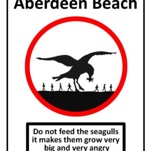 Welcome To Aberdeen Beach Sign Print (Mounted Size 10 Inch By 12 Inch)