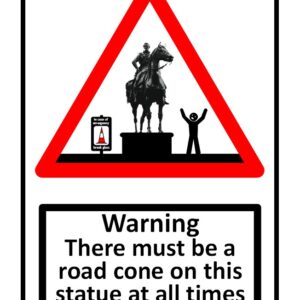 Road Cone Emergency Sign Sticker (7cm by 10cm)