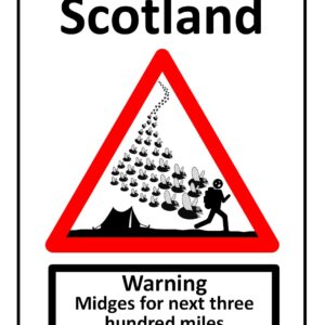 Welcome To Scotland Midge Sign Print (Mounted Size 10 Inch By 12 Inch)
