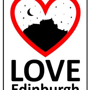 Love Edinburgh Sign Print (Mounted Size 10 Inch By 12 Inch)